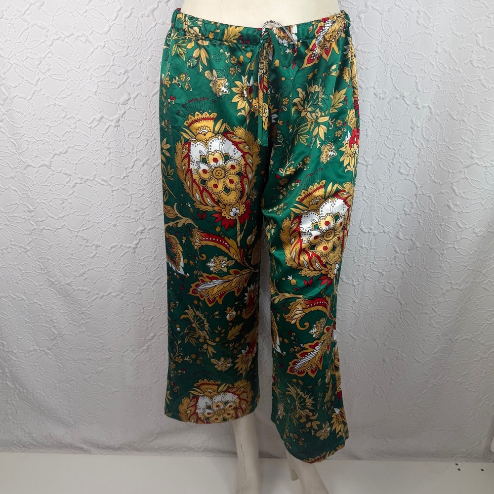 Natori Paisley Floral Pajama Set Green M - Picture 3 of 8